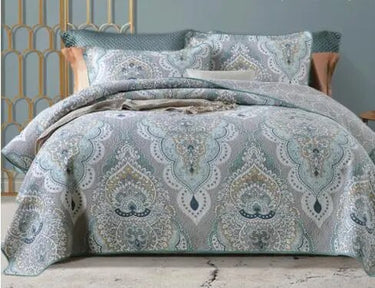 Flowers Leaves Chic Boho Bedspread Coverlet 100% Cotton Lightweight 3Pcs Bedding Set